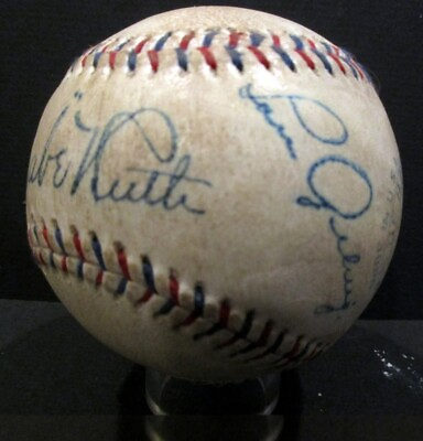 #ad Babe Ruth and Lou Gehrig Autographed Baseball Beautiful High Quality Replica $200.00