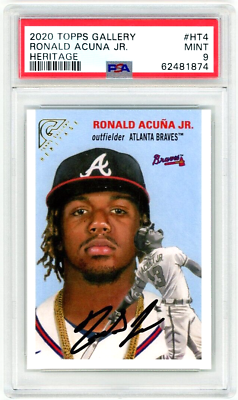 #ad 2020 Topps Gallery Heritage Ronald Acuna Jr #HT 4 PSA 9 MINT $30.00
