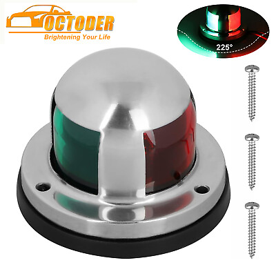 #ad 2 IN 1 16 LED Marine Boat Yacht Pontoon 12V Stainless Steel Bow Navigation Light $11.48