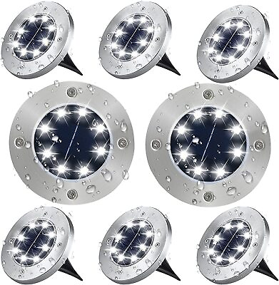4 Pack Solar Ground Lights 8LED In ground Landscape Lights for Yard Lawn Walkway $13.04