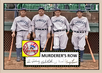 #ad BABE RUTH LOU GEHRIG BOB MEUSEL TONY LAZZERI quot;MURDERERS ROWquot; 52 ACEOT ART CARD $4.99