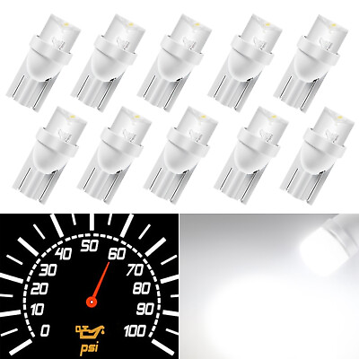 #ad 10X White T10 194 LED Bulbs Dash Instrument Panel Cluster Gauge Light For Benz $7.35