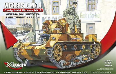 #ad MIRAGE 355003 1:35 Vickers E Mk A Light Tank TWIN Turret Plastic Model Kit $15.39