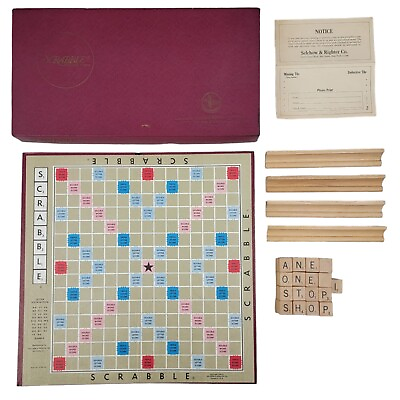 #ad Scrabble Crossword Game Selchow amp; Righter Co 1953 $18.00