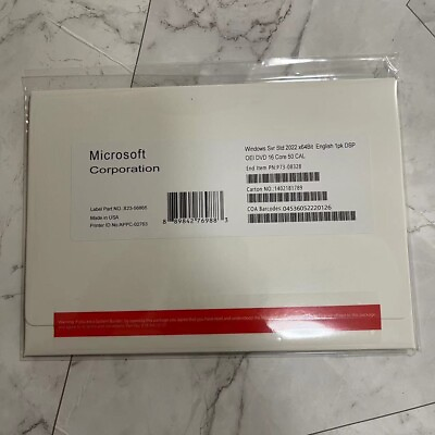 #ad Microsoft Windows Server 2022 Standard Edition 16 Core License 50 CALs $95.00
