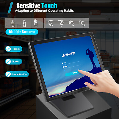 #ad 17 inch USB Touch Screen POS LCD Monitor Restaurant Bar Cafe Market Retail Kiosk $138.65