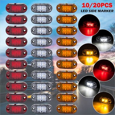 #ad 10 20x LED 12V 24V Light Oval Clearance Trailer Truck Side Marker Tail Lamps PUS $13.99