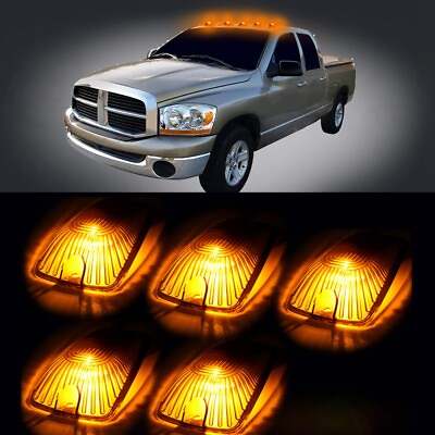 #ad 5x For 1988 2000 GMC CHEV Cab Marker Clearance Running Amber Light Free Bulbs $11.30