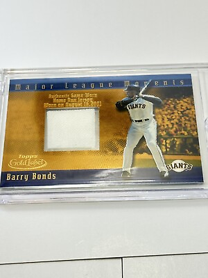 #ad BARRY BONDS 2002 TOPPS GOLD LABEL CLASS 1 GAME WORN Aug 16 2001 Home Run Game 🔥 $114.99