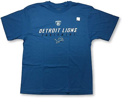 #ad Reebok Detroit Lions Short Sleeve NFL Equipment Men#x27;s T Shirt CHOOSE SIZE $19.95
