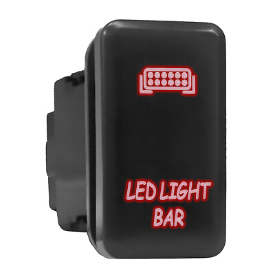 #ad LED LIGHT BAR Red Backlit Push In Switch 1.54quot;x 0.83quot; Fit: Toyota $10.95