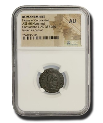 #ad NGC AU Roman AE of Constantine II AD 316 340 NGC Almost Uncirculated Coin $114.19
