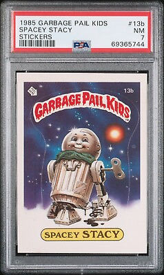 #ad 1985 Topps OS1 Garbage Pail Kids Series 1 SPACEY STACY GLOSSY 13b Card PSA 7 NM $69.95