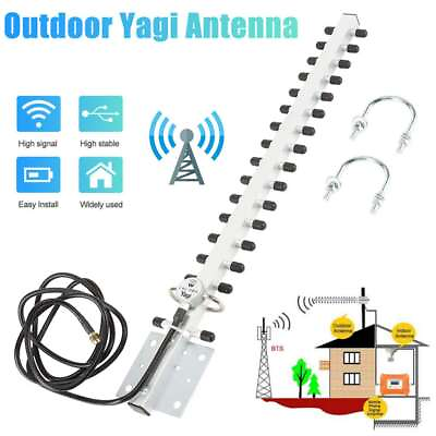 #ad 2.4G Yagi WiFi Antenna 25dBi Outdoor Directional Signal for Wireless Card Router $13.85
