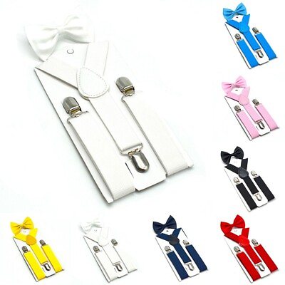#ad Stylish Kids Bow Tie and Suspender Set Perfect for Boys and Girls of All Ages $9.45