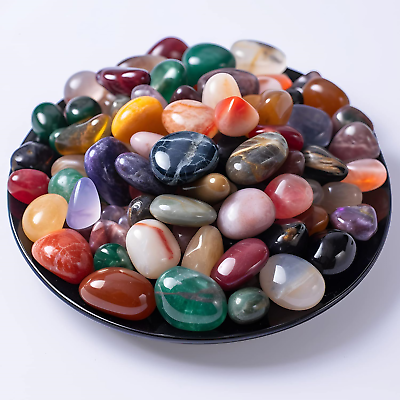 #ad SigMntun Polished Stone Set 72 Pcs Handpicked Natural Tumbled Stones and Bulk $15.13