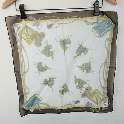 #ad Vintage Celine Handkerchief Square Cotton Japan $118.64