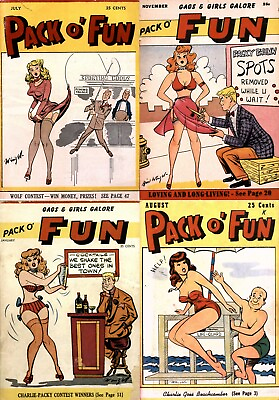 #ad 9 Old Issues of Pack O#x27; Fun Gags amp; Girls Galore Humor Naughty Magazine on DVD $12.99