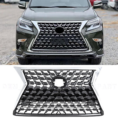 #ad Fits 2014 2022 Lexus GX460 Front Upper Grille Chrome Black New Style USA $309.00