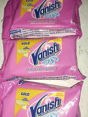 #ad Vanish Gold Super Stain Remover Bar w Enzyme 68gPowerful Stain Removal 3pk pink $15.49
