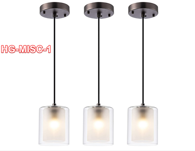#ad IMPIOIO Modern Glass Pendant Light Cylinder Mini Frosted Indoor Hanging Lighting $84.79
