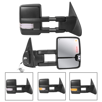 #ad Power Heated LED Tow Mirrors For Toyota Tundra Sequoia w Sequential Signal $179.95