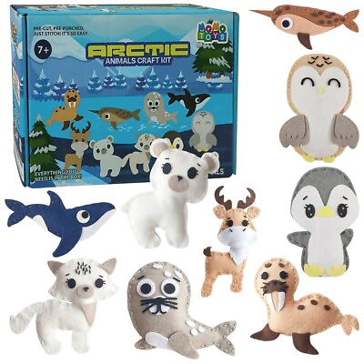 #ad Kids Sewing Kits Arctic Animals Beginner Sewing Kits Ages 8 12 Kids Craft Gift $24.99