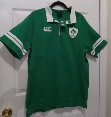 #ad NWT CCC Canterbury Rugby Ireland IRFU Shirt Short Sleeve Green White Large $44.13