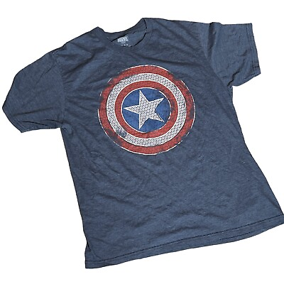 #ad Marvel Captain America Adult Short Sleeve Crew Neck T Shirt Size Large $12.99