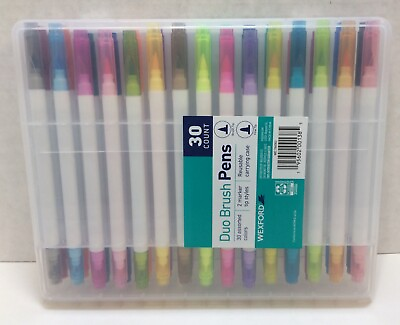 #ad Wexford Duo Brush Pens 30 Ct 2 Tip Styles With Carrying Case Free Shipping $13.99