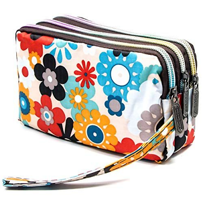 #ad BIAOTIE Large Capacity Wristlet Wallet Women Printed Nylon Small F 08 $7.64