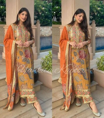 #ad Designer Wedding Salwar Kameez Pakistani Dress Bollywood suit Party Wear Indian $52.20