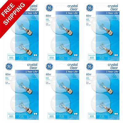 #ad #ad GE Crystal Clear 60W 12 Light bulbs New And Sealed Fits G 16.5 $19.99