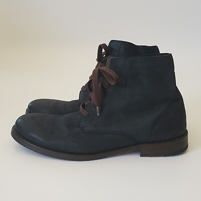 #ad Maison Forte Lace Up Chukka Boots 9.5 M Black Genuine Kudu Leather Round Toe $44.97