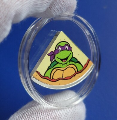 #ad Teenage Mutant Ninja Turtles Donatello 1 4 oz .999 Fine SILVER Pizza Slice Bar $35.00