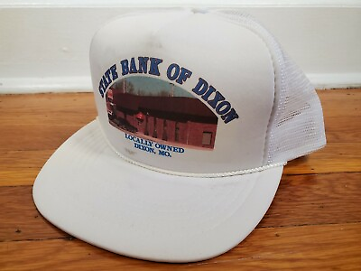 #ad Vintage State Bank Of Dixon Missouri Snapback White Adjustable Trucker Hat Cap $9.99