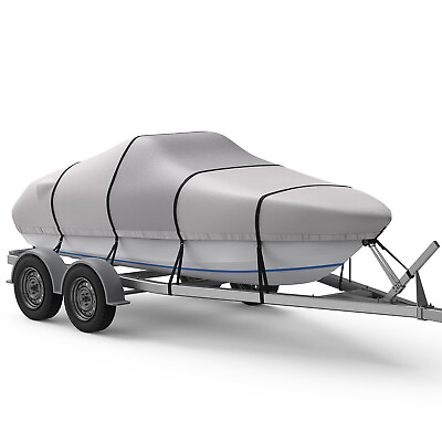 #ad 1200D Trailerable Boat Cover 17#x27; 19#x27; Waterproof Heavy Duty Fits V Hull Fish amp;Ski $102.86