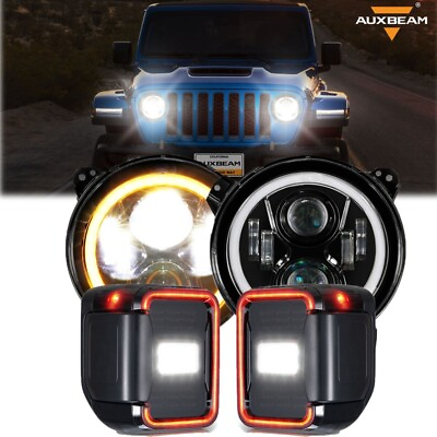 9quot; Inch Round LED Headlights reversing tail light Jeep Gladiator JT 2020 2023 $288.99