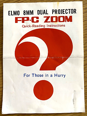 #ad 1966 ELMO FP C ZOOM 8MM DUAL PROJECTOR vintage pamphlet OPERATING INSTRUCTIONS $9.99