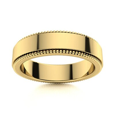 #ad Engagement Mens Plain Hallmark Ring Band 5.5 mm Solid 14K Yellow Gold Sizable $1052.28