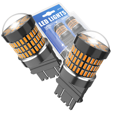 #ad 3157 Bulbs 3000K Amber LED Turn Signal Lights Anti Hyper Flash W Canbus SMD 3014 $19.99