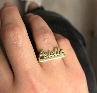 #ad Custom Name Ring Personalized Ring Gold Plated Personalized Name Ring Jewelry $48.60