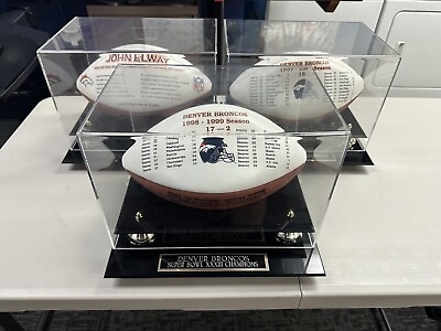 #ad 3 Denver Broncos Super Bowl Footballs W One John Elway Signed Football $850.00