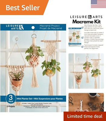 #ad Macrame Kit for Adults Beginners Includes Cord Wood Ring amp; Instructions $28.99