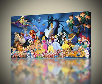 #ad Disney Characters CANVAS PRINT Wall Art Decor Giclee Kids *4 Sizes* CA20 $12.93