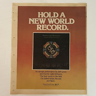 #ad Electric Light Orchestra A New World Record 1976 14.5quot; x 10.5quot; PosterType Ad ELO $12.50