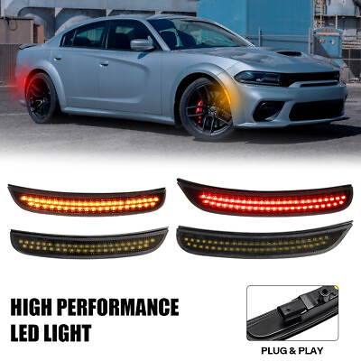 #ad Front Rear Smoked LED Side Bumper Marker Lights For 15 23 Dodge Charger GT SXT $35.89