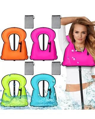 #ad Portable Inflatable Swim Vest for Adults amp; Kids Snorkeling Safety Jackets $45.00