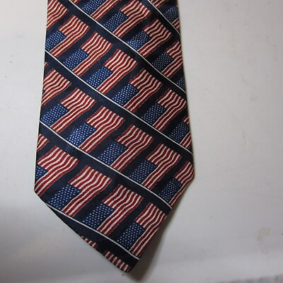 #ad America= Made in U.S.A Mens Neck Tie US Flag Multicolor 58 x 3.75 $19.56