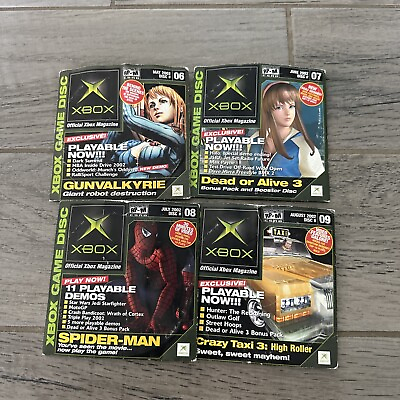 #ad Lot of 4 Microsoft Xbox Magazine Demo Discs #s 6 7 8 9 $25.00